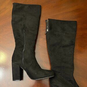 Dominique Nicole Rachele women's block heel knee high boots, Black, Size 9M